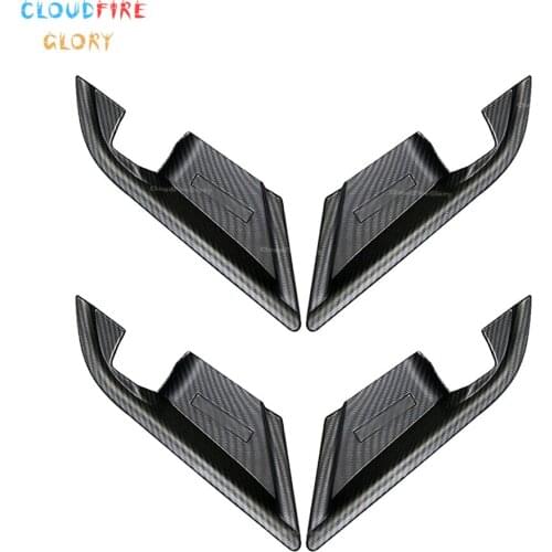 CloudFireGlory 4Pcs Car Carbon Fiber ABS Interior Door Handle Bowl Cover Trim For Toyota Camry 2018 2019 2020