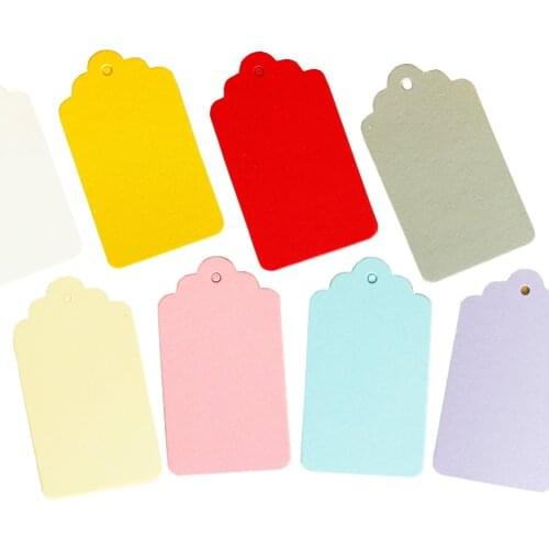 50pcs Colorful Paper Label Tag Handmade Wedding Favors Gift Tag Packaging Label DIY Gifts Crafts Price Tags Event Party Hang Tag
