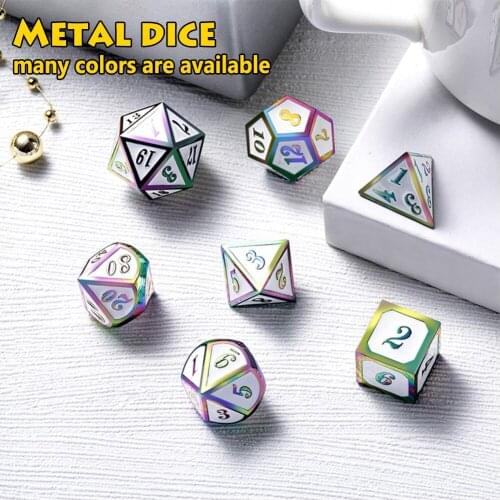 D4 D6 D8 D10 D12 D20 7pcs Metal Digital Dice for DND Tabletop RPG MTG Board Games Acessorios Gift for Friends Family Lover