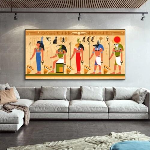 Ancient Egypt Wall Art Canvas Painting Scarab Egypt God Pictures Oil Painting Posters and Prints for Home Living Room Decoration