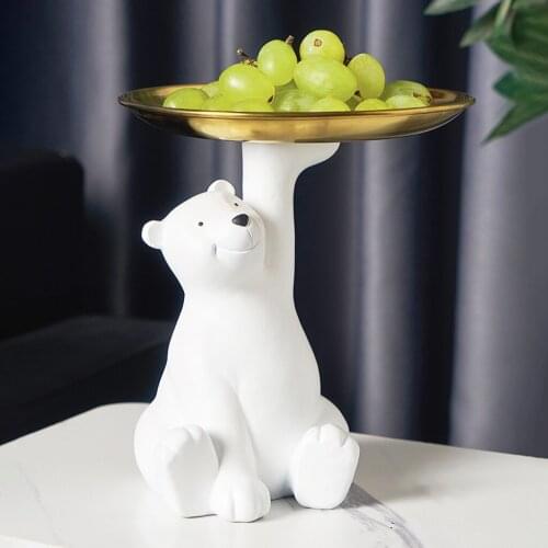 Resin Animal Figurine Key Storage Tray Holder Home Porch Decoration Gifts