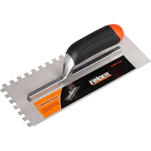 FINDER Tooth Shapes of Stainless Steel Blades, with a Wooden Handle Plastering Trowel Structure Concrete Spatula Tool