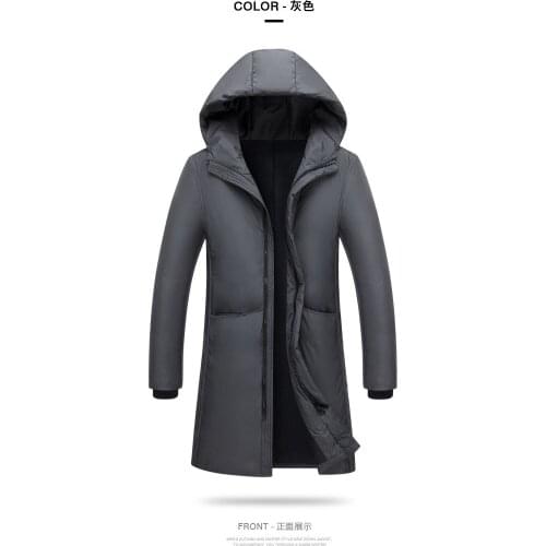 Winter Hot Selling Thick down Jacket Mens Korean-style Slim Fit Hooded Mens Jacket Mid-length Coat