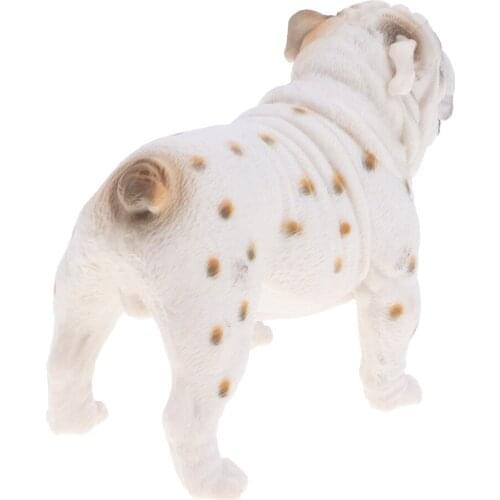 Emulation White British Bulldog Toy Plastic Animal Model for Kids Home Decor