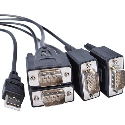 USB go to Serial 4-Port RS232 DB9 Converter Cable FTDI Chip