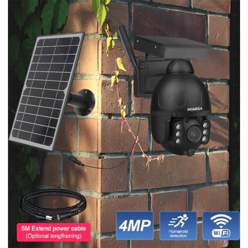 WIFI 4MP PTZ Solar Camera Security Protection Wireless CCTV Recorder Detachable Solar Panel Farm Street Video Surveillance