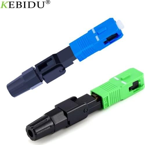 Kebidumei 10PCs FTTH SC UPC Type single-Mode Fiber Optic Quick Connector SC FTTH APC Fiber Fast Connector SC PC Connector