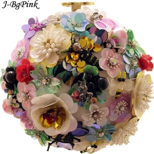 Hot Sellers Woman Evening bag flower Gold Glittered Nightclub Clutch bag Wallet Wedding Handbag Party Banquet girls shoulder bag