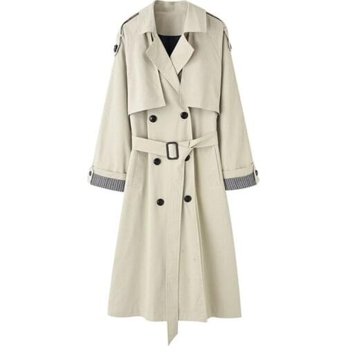 Fashion Windbreaker Womens mid-length British style 2020 new Korean loose Large Size Classic Long Trench Coats With Belt m628