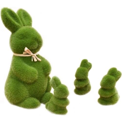 11cm 8cm Adorable Easter Rabbit Easter Rabbit Artificial Grass Animal Easter Rabbit Desktop Home Office Rabbit Craft Ornamet A5
