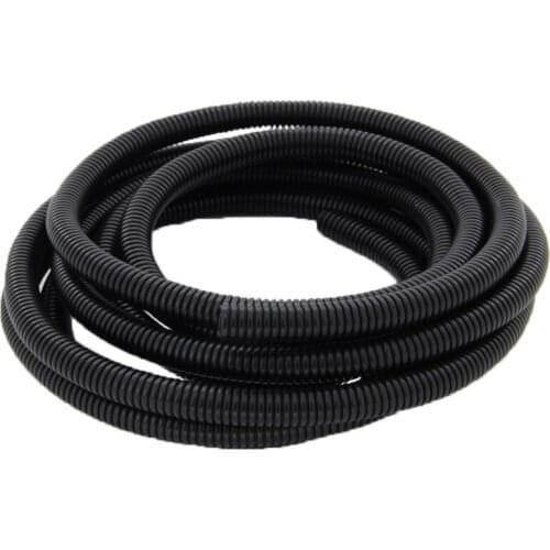 New Black 10mm Inner Dia AD13 Flexible Corrugated Tube 1~22m Long Polypropylene（PP) Cable Tubing Conduit Pipe Tubing Hose 1pcs