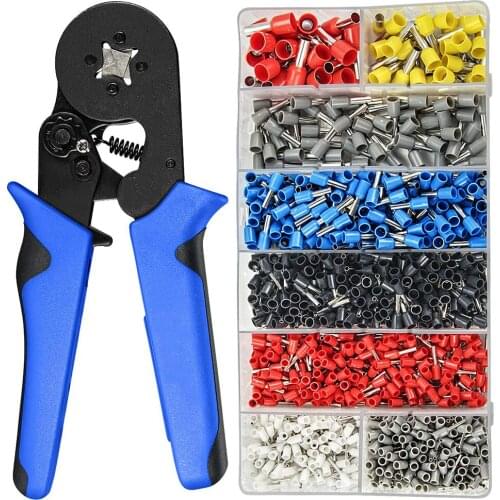 Ferrule Crimping Tool Kit Ferrule Crimper Plier 1200Pcs Wire Ferrules Ends Terminals