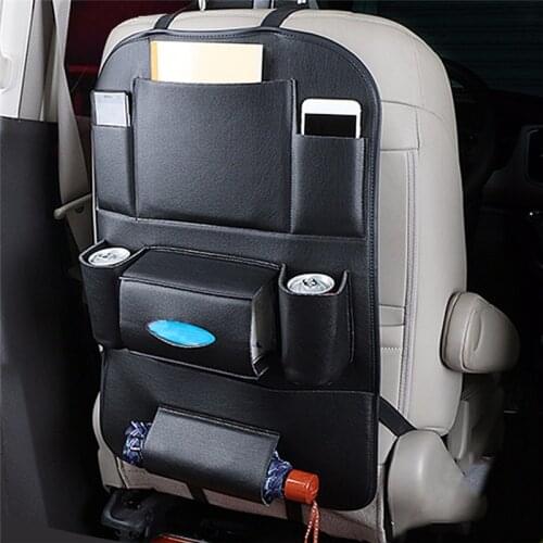 Car Seat Back Organizer Car Storage Bag Travel Box Multi-pocket PU Leather Backseat Hanger Auto Accessories Interior Stowing
