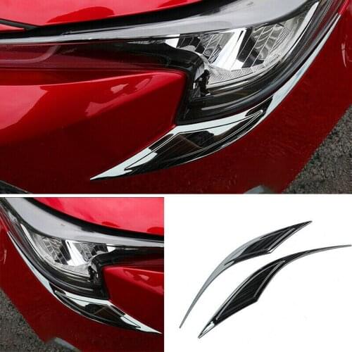 Front Headlight Lamp Eyebrow Trim For Toyota Corolla 2019-2021 Black Steel Car modification Auto parts