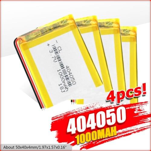 Rechargeable 1000mAh Li-Po Battery 404050 li-ion Lipo cells Lithium Li-Po Polymer Battery For GPS MP3 MP4 MP5 PDA Toy Camera