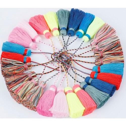 Hot Sale 2 Tone Colors Fashion Tassel Fringe Charms for DIY Jewelry Making Accessories Curtain Bag Keychain Hanging Decoration