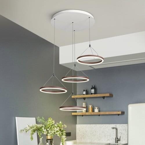 Nordic led Pendant Lights Creative round ring Dining Room lamparas de techo colgante moderna Kitchen hanging Lamp decor fixtures