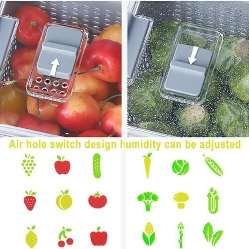 Vegetable Fruit Kitchen Storage Box Storage Containers Fridge Drip Basket Produce Saver Refrigerator Storage Basket Set Fresh 2