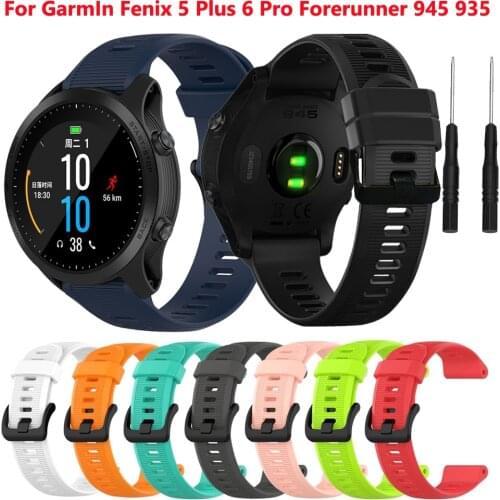 22mm WatchBand Bracelet For Garmin Forerunner 945 935 Fenix 5 Plus 6 Pro Silicone Smart Wrist Watch Bands Straps Sports Correa