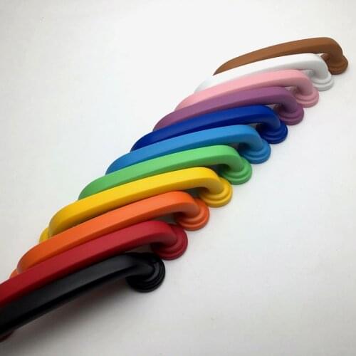 96mm modern fashion colour furniture decoative handles white black blue green orange pink purple kitchen cabinet wardrobe handle