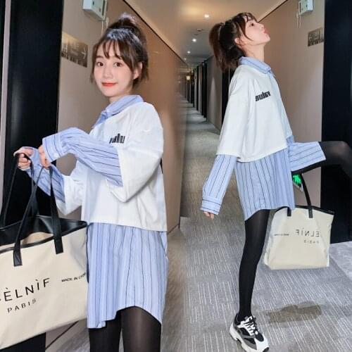 Spring Autumn Casual Maternity Clothing 3 Piece Sets Letter Printed Crop Tops+Striped Shirts+Skinny Leggings Pregnant Outfits