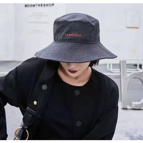 3 Size Super Large Brim Sunhat Women Summer Canvas Bucket Hat Women Fashion Embroidery Foldable Anti-sunburn Bucket Sun Hat Cap