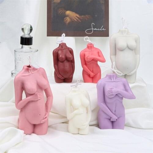 Pregnant Woman Torso Silicone Candle Mold Torso Naked Body Female Home Decoration Supplies Women Body Mould DIY Handmade Tool