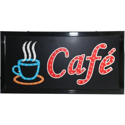 CHENXI 27 Styles Led Cafe Light Board Signs PVC Frame Window Display 19*10 Coffee Cafe Store Business Advertise