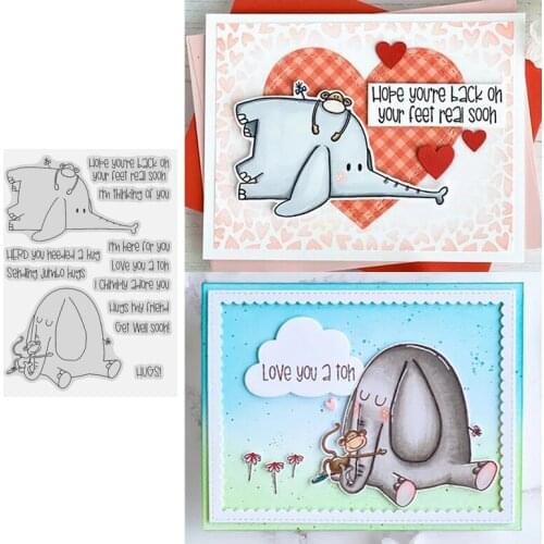 Friends Hugs Comfort Stamps Cutting Dies Templates for DIY Scrapbooking Album Transparent Silicone Decorative Stamps