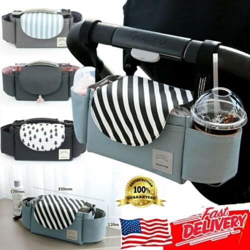 Universal Buggy Baby Pram Organizer Bottle Holder Stroller Caddy Storage Bag