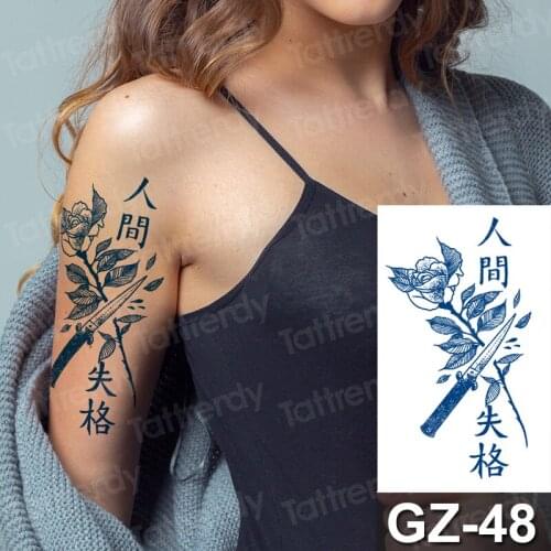 Waterproof Temporary Juice ink Sticker Flower Rose Animal Fruit Gel Long lasting Tattoo Art for Men Women Arm Sleeve Fake Tatoo
