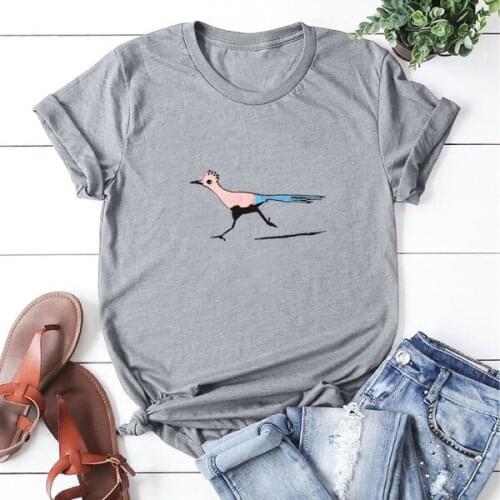 Birds Flying Fast Tee Shirt Femme Personalized Short Sleeve Punk Cotton Tshirt Women Cute Birds Graphics T-shirts Femme