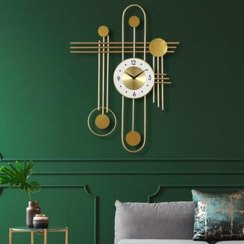 Creative Gold Wall Clock Home Metal Iron Art Fashion Simple Wall Clock Mute Modern Design Reloj De Pared Wall Watches EB5WC