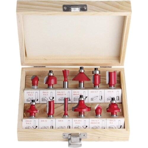 12Pcs Tungsten Carbide Cutters Bit Sets 8mm 5/16" Shank Wood Router Bits Set Woodworking Trimming Milling Cutter Bits Wood DIY