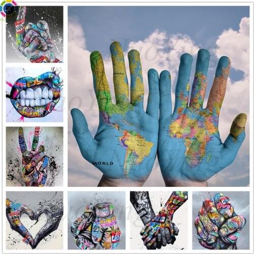 5D Diamond Painter Hand Plane World Map Wall Art Sea Diamond Embroidery Cross Stitch Kit Mosaic Rhinestone Picture Decoration