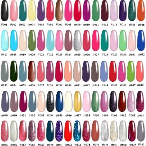 80 Colors Nail Gel Varnish 8ml High Quality Nail Gel Polish Cheaper Price Plastic Bottle UV LED Gel Nail Polish No Wipe Top