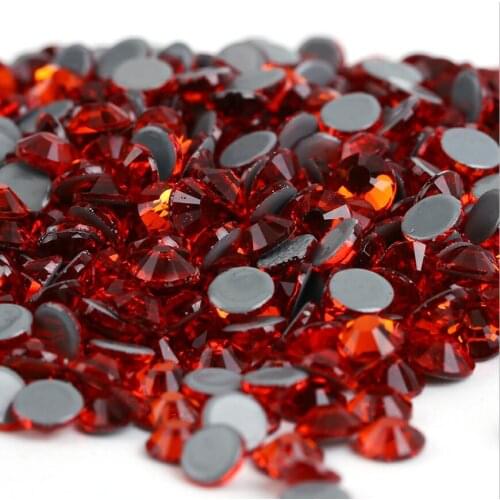 AAAA+ Quality Hyacinth Orange DMC HotFix Rhinestones ss6 ss10 ss16 ss20 ss30 Iron On Flatback Rhinestones For Luxury Dress