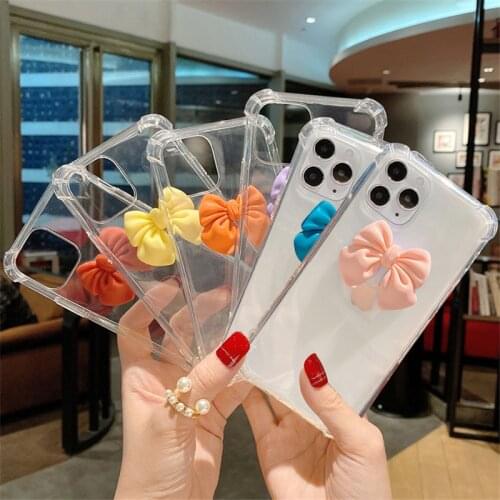 Cute Bow Case for REALME C2 3 5 6 7 6i 7i C11 C15 V3 X XT X2 PRO X50 X7 PRO Anti-fall Case for OPPO REALME XT