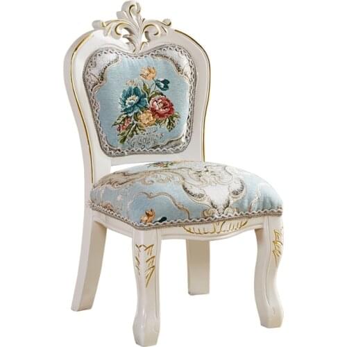 European style solid wood kids chair household backrest soft cushion living room dining cadeira modern changing shoes stool