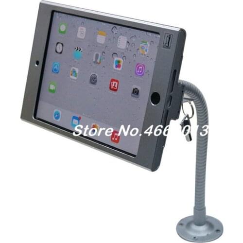 Tablet pc display flexible gooseneck wall mount holder stand for iPad mini1 2 3 security safe locked metal box support arm