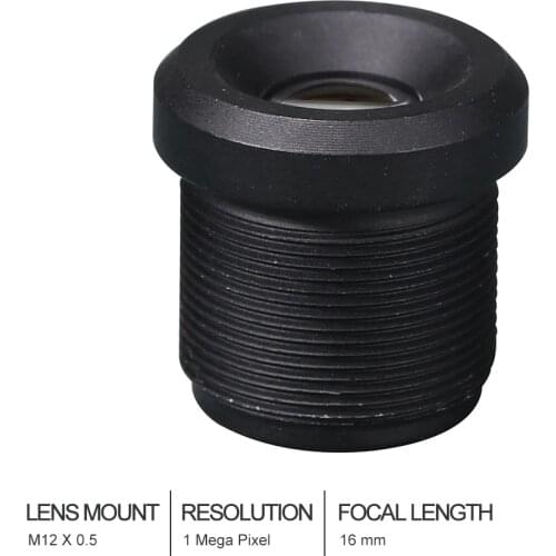 HD cctv lens 16MM M12*0.5 Mount 1/3 F2.0 20 degree for security CCTV cameras