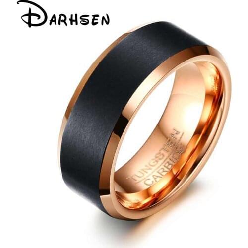 JHSL Brand 8mm Fashion Tungsten Carbide Men Rings Jewelry Polished Punk Design Gift For Boyfriend Male