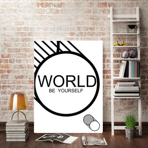 Unframed Canvas Print Painting Famous Letters Inspiring Quote Be Yourself Wall Art Picture For Living Room Home Decoration LZ642