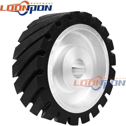 Contact Wheel 200X50mm Serrated Belt Grinder Contact Wheel Contact Rubber Wheel for Abrasive Sanding Belt