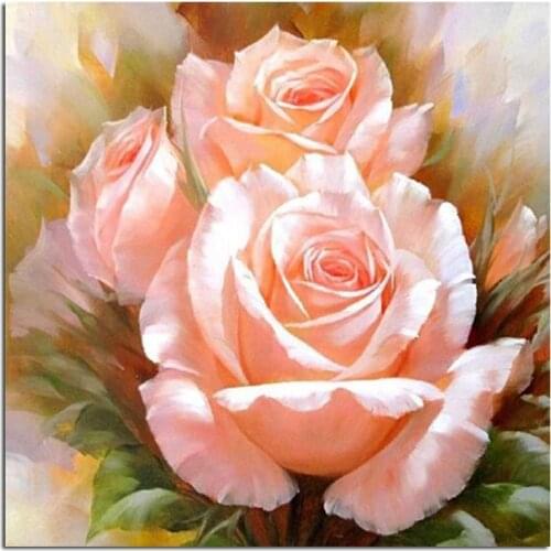 Beautiful flowers 40x40cm Full drill diamond embroidery 3d diamond cross stitch fashion diamond mosaic pictures of rhinestones
