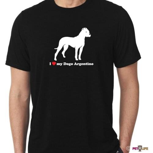 2019 Fashion Hot sale 100% cotton I Love My Dogo Argentino Tee Shirt v2 Tee shirt