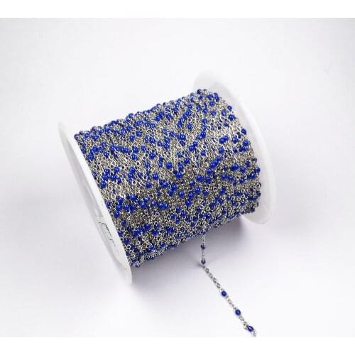 2mm Small Beads Handmade Stainless Steel Chains for DIY Necklace Anklet Bracelet Jewelry Making Accessories Wholesale