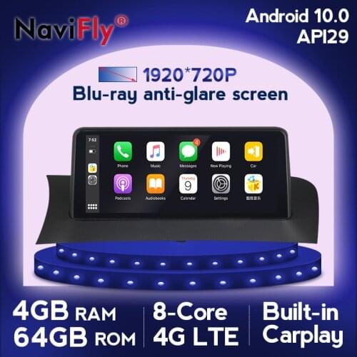 NaviFly Carplay Android 10 Car dvd radio multimedia Player GPS Navigation for BMW X3 F25 X4 F26 CIC NBT System 10.25' Screen IPS
