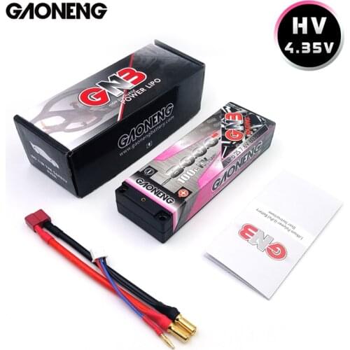 Original GNB 8000mAh 2S 7.6V HV 100C/200C Hardcase LiHV LiPo Battery pack with 5.0mm Deans T Plug for 1:10 1/10 RC Car Boat