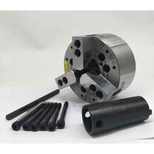 6 Inch 169mm Hydraulic Chuck 3 Jaw Hollow Power Chuck 6" & Back Plate for CNC Lathe Boring Cutting Tool Holder Hole Oil CE